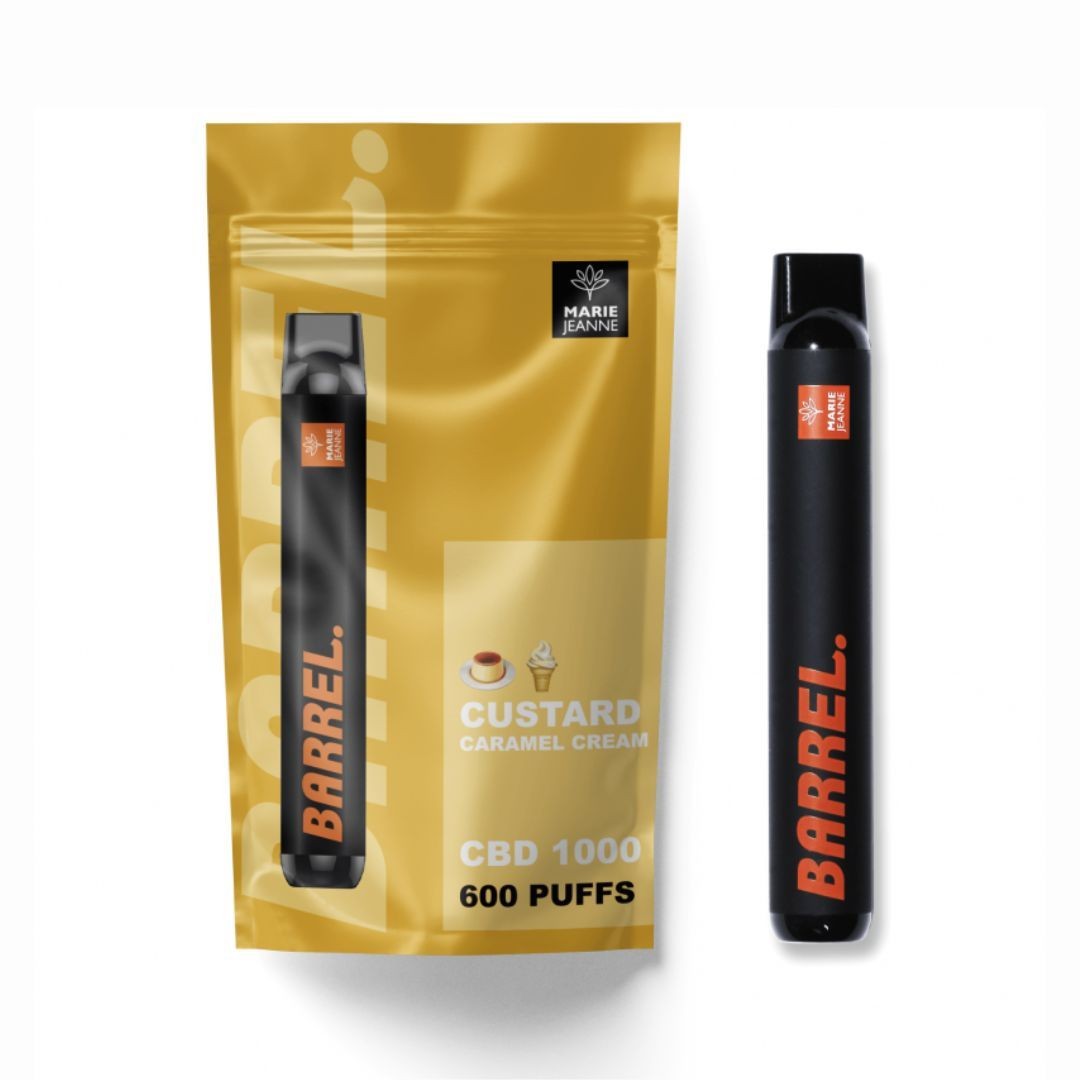 Vape desechable CBD - Barrel Crema de caramelo 1000mg - 600 puffs CBD Marie Jeanne