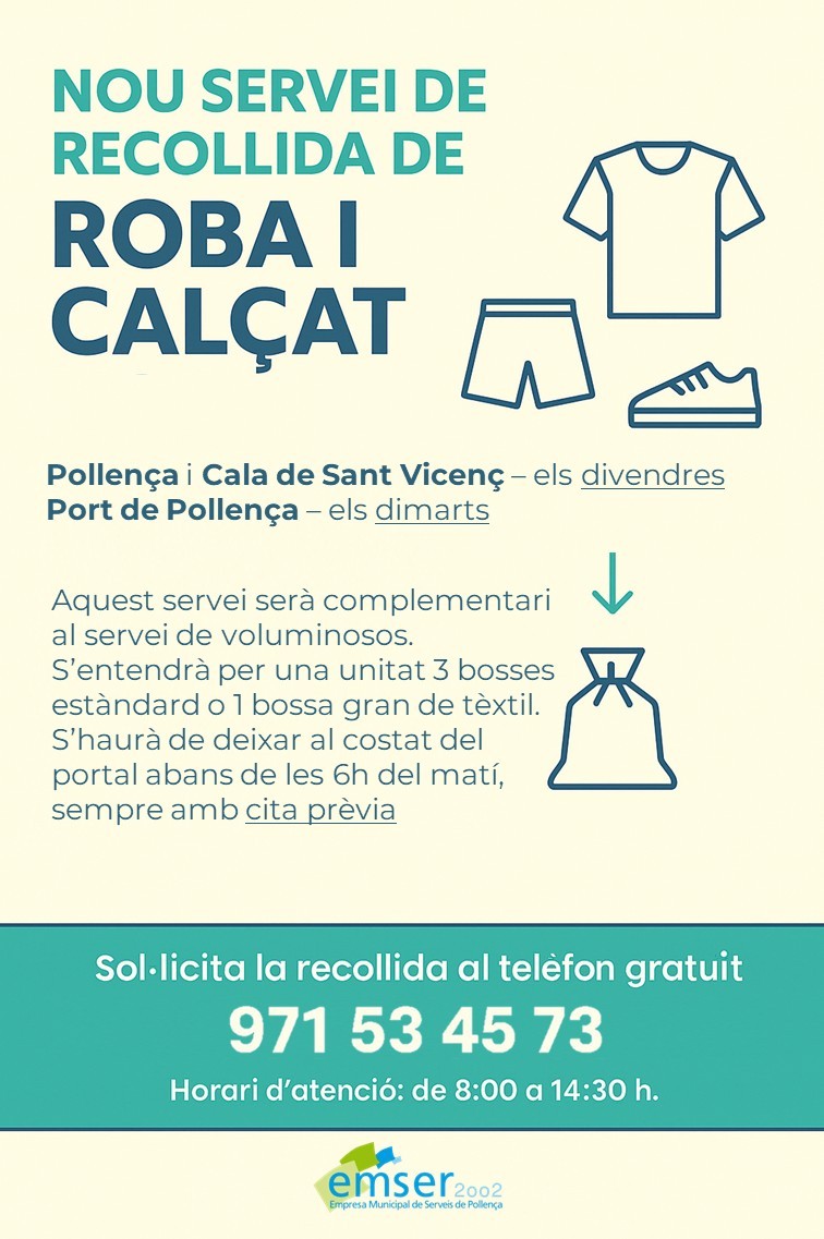 EMSER inicia un nou servei de recollida tèxtil