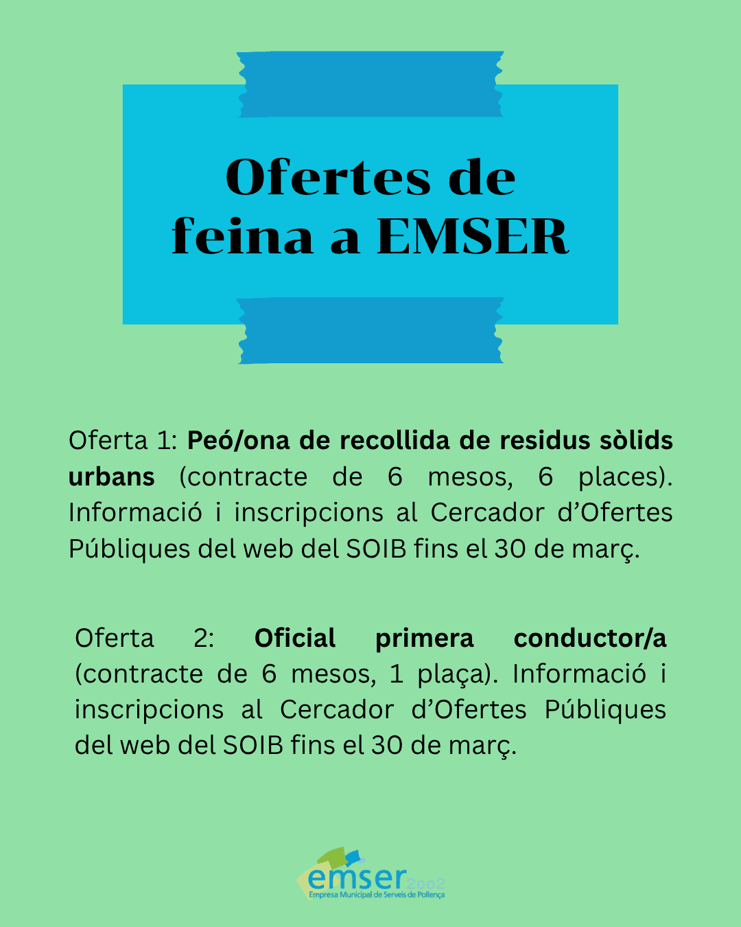 Ofertes de feina a EMSER