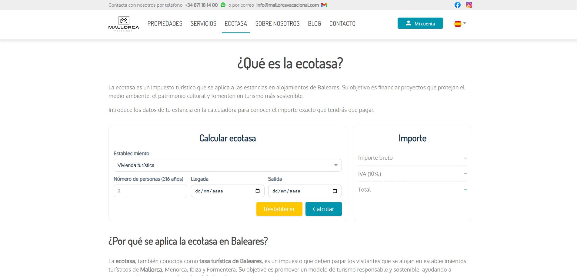 Listado de propiedades de Mallorca Vacacional