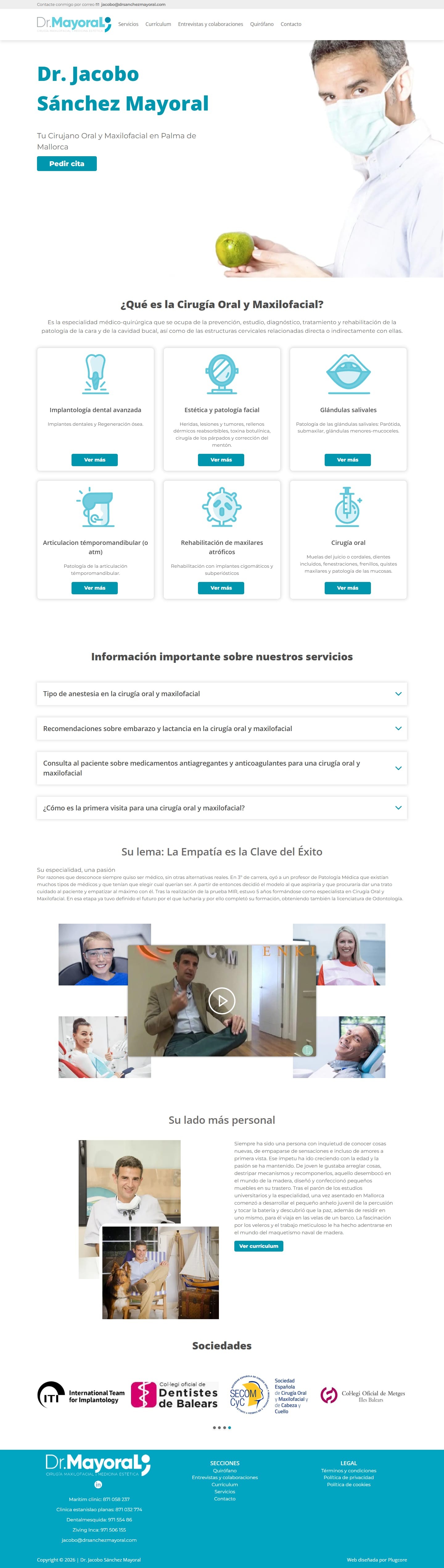 Página de inicio de la web del Dr. Sánchez Mayoral